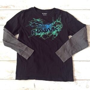 Boys Size 7 Tony Hawk Black Skater Shirt Long Sleeves Skateboarding Kids Top